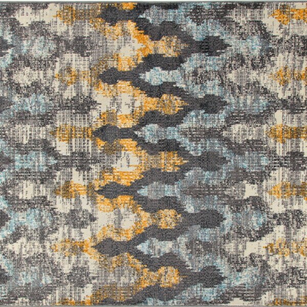 Gray and Yellow Ikat Etsy