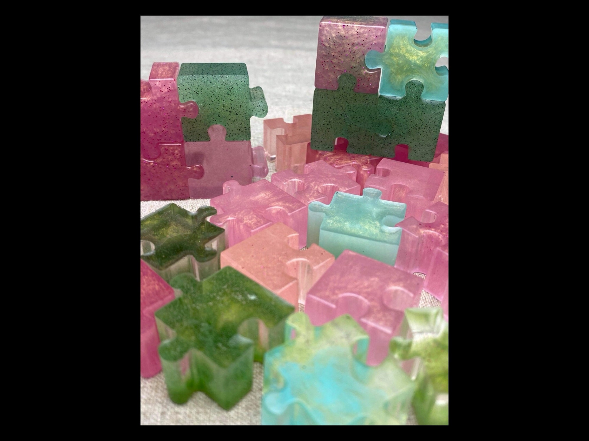Mix and Match Resin Puzzle Pieces Etsy