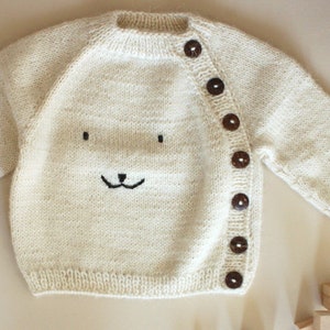 White warm Alpaca sweater, hand knit alpaca baby cardigan, kids sweater, girls sweater, baby boy, baby girl, knitted baby coat image 3