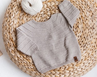 Beige Merino wool sweater, light summer merino baby sweater, merino baby clothes, baby sweater, baby cardigan