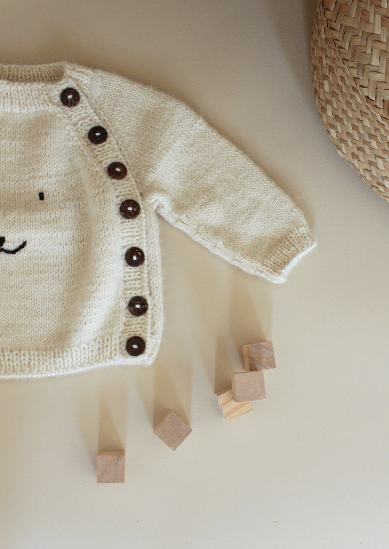 White warm Alpaca sweater, hand knit alpaca baby cardigan, kids sweater, girls sweater, baby boy, baby girl, knitted baby coat image 4