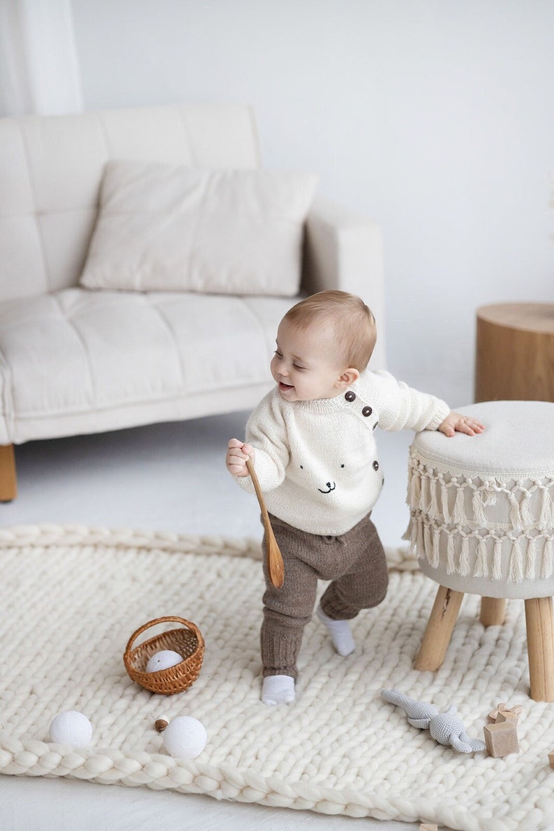 White warm Alpaca sweater, hand knit alpaca baby cardigan, kids sweater, girls sweater, baby boy, baby girl, knitted baby coat image 1