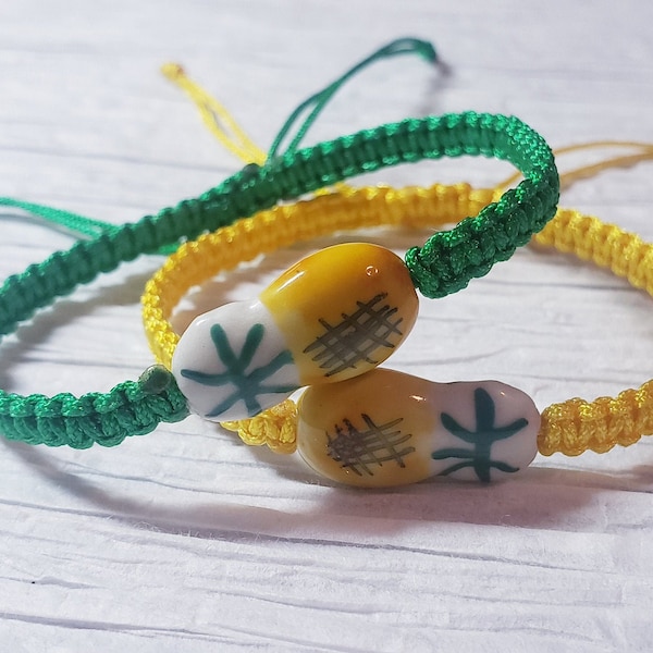 Tropical Pineapple Knotted Good Luck Bracelet | Various Nylon String Colors Available | Adjustable | Lucky String | Custom Order