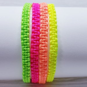 basic bracelet made with wide, plastic string #neon