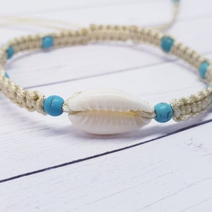 Sea Shell Beach Vacation Theme Woven Knotted Friendship Bracelet ...