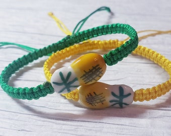 Tropical Pineapple Knotted Good Luck Bracelet | Various Nylon String Colors Available | Adjustable | Lucky String | Custom Order