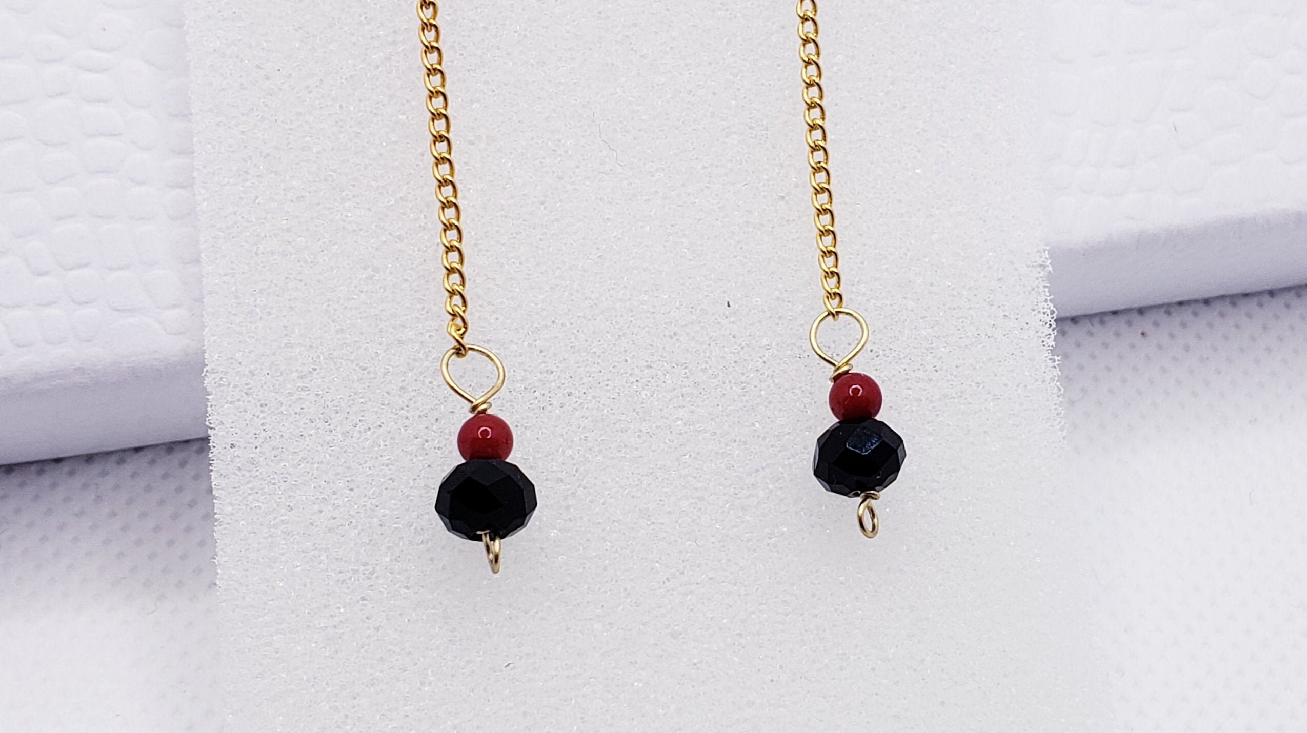 Azabache Style Red and Black Glass Beads Chain Ladies - Etsy
