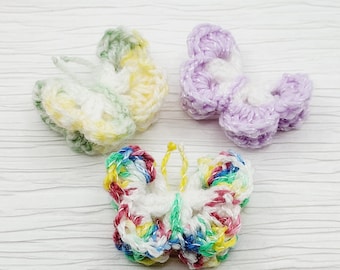 Small Crochet Butterfly - Butterflies | Applique - Ornament - Decor | Many Colors Available | Acrylic Yarn