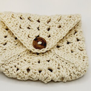 Cartera pequeña de ganchillo - Hilo suave de ALGODÓN - Varios colores - 3,5 x 4 pulgadas - Hecho a mano