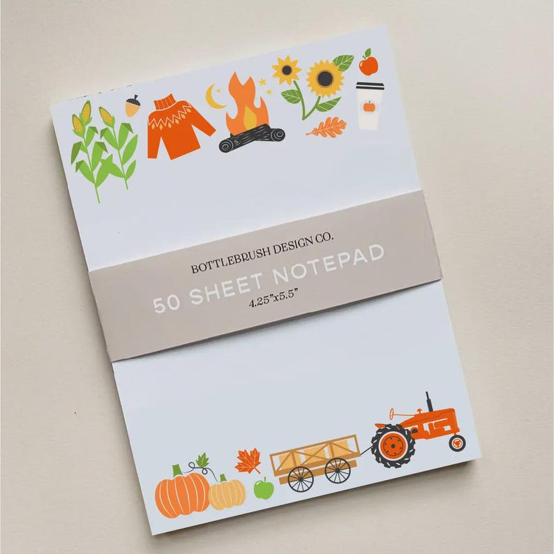Fall Favs Icons 50 Sheet A2 Notepad - Etsy