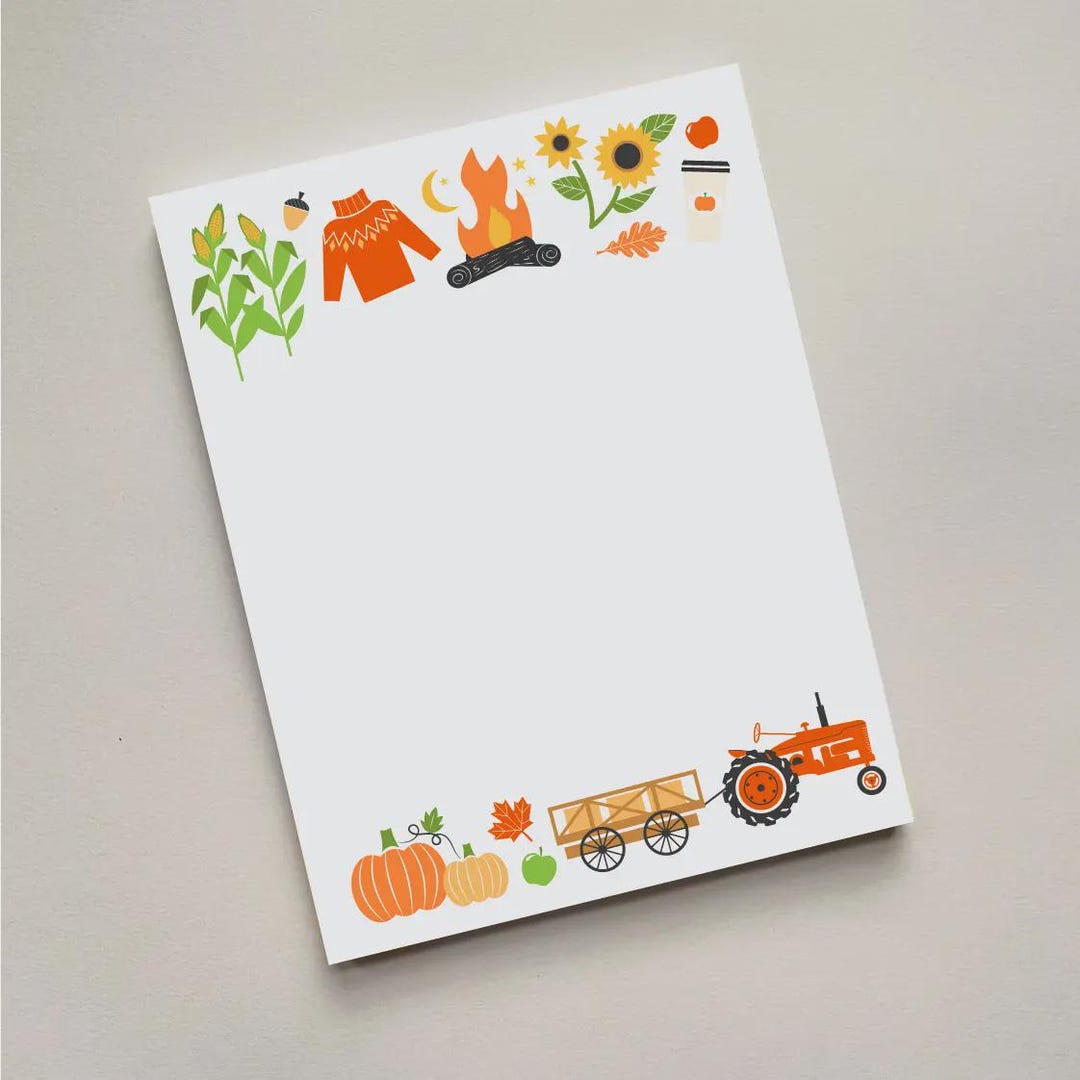 Fall Favs Icons 50 Sheet A2 Notepad - Etsy