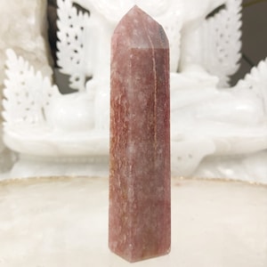 Strawberry quartz red aventurine obelisk