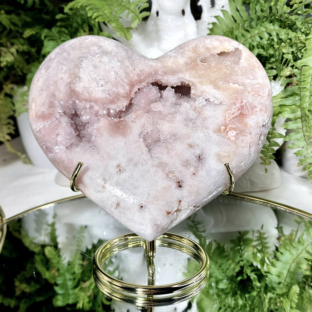 ピンクアメシスト druzy ハート Pink Amethyst Heart With Druzy on Stand - Etsy