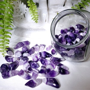 Amethyst Chevron Tumbled Stones