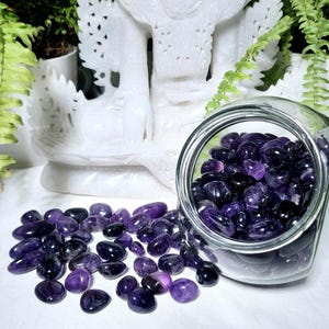 AA to AAA Quality Amethyst-Amethyst Chevron Tumbled Stone