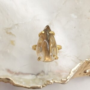 Ring smoky quartz gold
