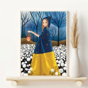 Instant Download - Support Ukraine art - Free Ukraine peace - Ukraine Russia war - Ukrainian girl downloadable art - Donation - Digital file