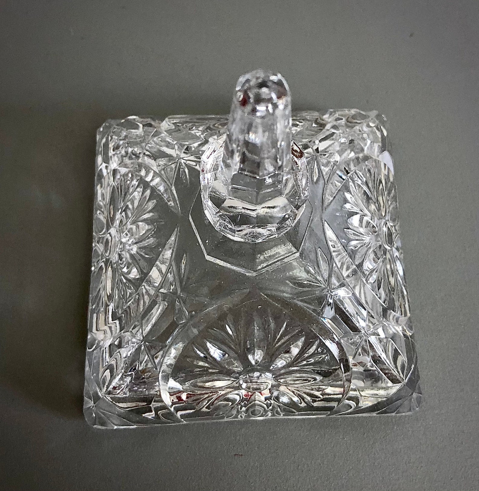 Vintage Footed Cut Crystal Candy Dish with Lid Etsy