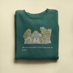 Frog and Toad Eating Cookies Crewneck|Frog and Toad Quote Sweatshirt|Frog and Toad Hoodie|Frog and Toad Merchandise|Frog and Toad Cute