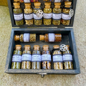 Beginner to Advanced Witchy Apothecary Herbal Set Wicca Protection Herb Box Kit