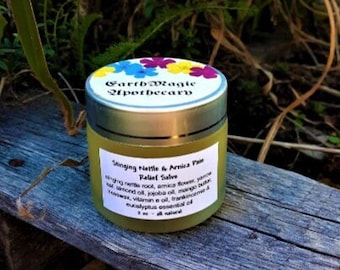 Organic Nettle Arnica Pain Salve Yarrow Mango Butter, 1oz, 2oz