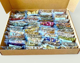 Natural Herbal Apothecary Kit 30-50-60 Dried Herb Bags - Witchcraft Spell Box