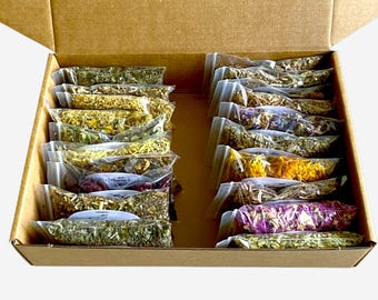 Apothecary Box Kit Beginner Advanced 20-25-30 Herb Bags Natural Herbalism Set