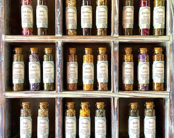 20ml Apothecary - Manifesting Abundance Protection Banishing Herbs, L - Z Witch Herb Spell Bottles