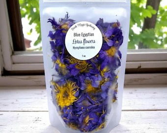 Blue Lotus Whole Flowers | Thailand sourced | Hand dried loose flowers blossoms | Nymphaea caerulea