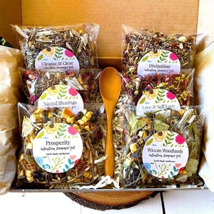Intention Simmer Pot Gift Box Set 6 Herbal Fruit Spice Stovetop Potpourri Blends