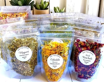 Organic Herbal Tea Blend: Food Grade Herbs M-Z - 1/2oz, 1oz