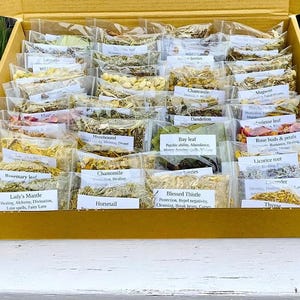 Apothecary Herb Starter Kit 20-25-30-50 Dried Herbs Bags, Organic Witchcraft Supplies