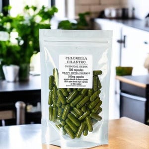 Pure Chlorella & Cilantro Vegetarian Capsules 500mg Organic Non GMO No fillers