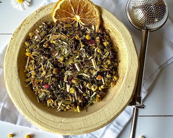 Lemon Mint Loose Leaf Herbal Tea | Calming Bedtime Blend (Caffeine Free)