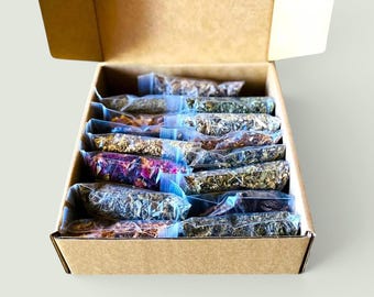 Natural Herbalism Kit Set 15-20 Herb Bags Bulk Witchy Apothecary Box Set