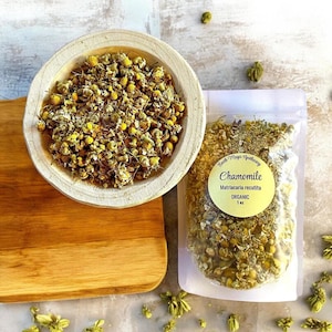 Organic Chamomile Whole Flowers Natural Herbs Herbalism