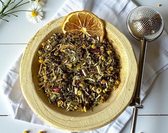 Lemon Mint Loose Leaf Herbal Infusion | lemon balm lemongrass | peppermint chamomile | calming bedtime tea (Caffeine Free)