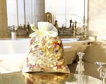 Pink Rose and Jasmine Oatmeal Salt Bath Soak |Self-Care Home Spa Botanical Bath Tea