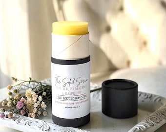 Luxe Body Butter Bar, Solid Lotion Stick, Cupuaçu Plum Raspberry Hydration