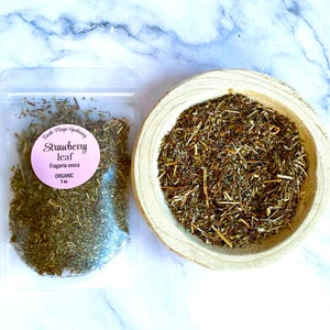 Organic Strawberry Leaf Natural Bulk Herbs, 1/2oz, 1oz, 2oz, 4oz