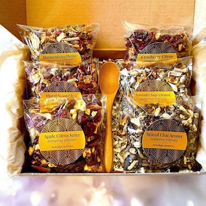 Simmer Pot Gift Box Kit 6 Herbal Fruit Spice Blends Simmering Stovetop Potpourri Set