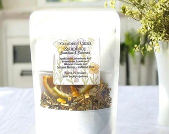 Strawberry Orange Herbal Tea Blend Fruity Lemonade Infusion