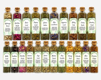 Witchcraft curio Herb Bottles L–Z (15ml) • witchy ritual supplies for altar and spell casting