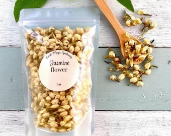 Whole Dried Jasmine Flowers - loose herbal tisane - aromatic potpourri - natural bath soak