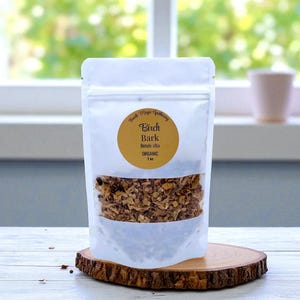 Organic Birch Bark Natural Bulk Herbs Loose Betula Alba, 1/2oz, 1oz, 2oz, 4oz