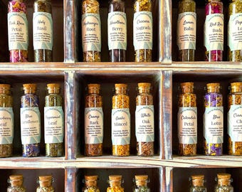 20ml Apothecary - Manifesting Abundance Protection Banishing Herbs, A - K Witch Herb Spell Bottles
