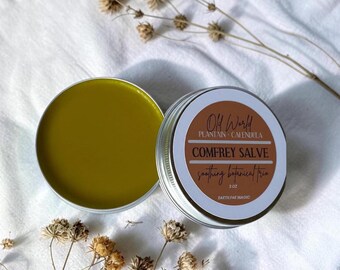 Old World Comfrey Salve – Triple Infused Plantain Calendula Botanical Balm