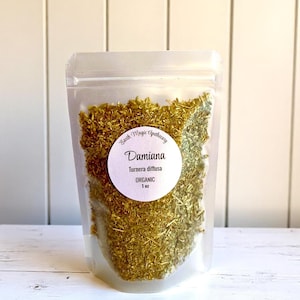 100% Organic Damiana Leaf Natural Bulk Herb, Herbal Tea, 1/2oz, 1oz, 2oz, 4oz