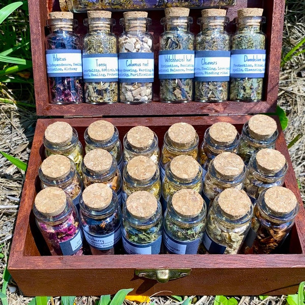 Custom Apothecary Box Kit, Witchy Starter - Advanced Herb Set, Wiccan Spell Salts