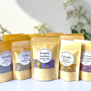 Apothecary Spell Herbs A - K Ritual Flower & Herb Spellwork Pouches, 1/4oz, 1/2oz